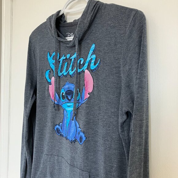 DISNEY Lilo & Stitch Blue Lightweight Fabric Hoodie Women's Medium - Picture 5 of 6